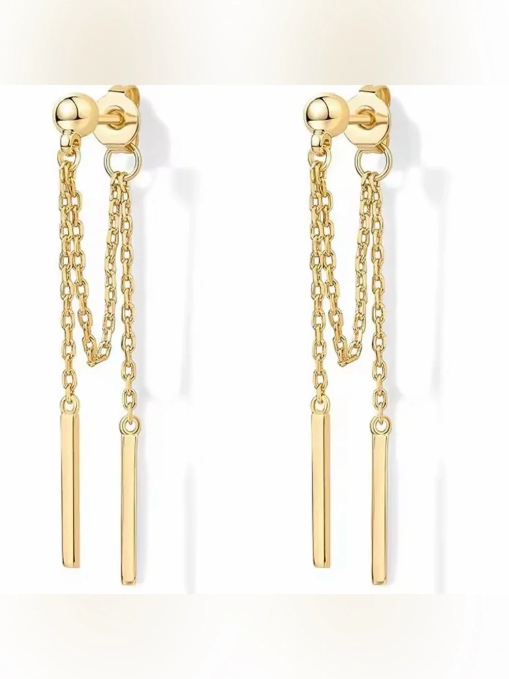 Kohl's Gold Double Chain Bar Drop Earrings for Women